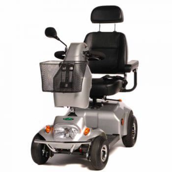 grey mobility scooter with headlight