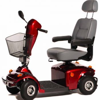 Red mobility scooter