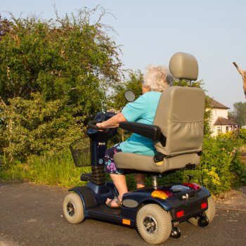 elderly women out on Mobility scooter